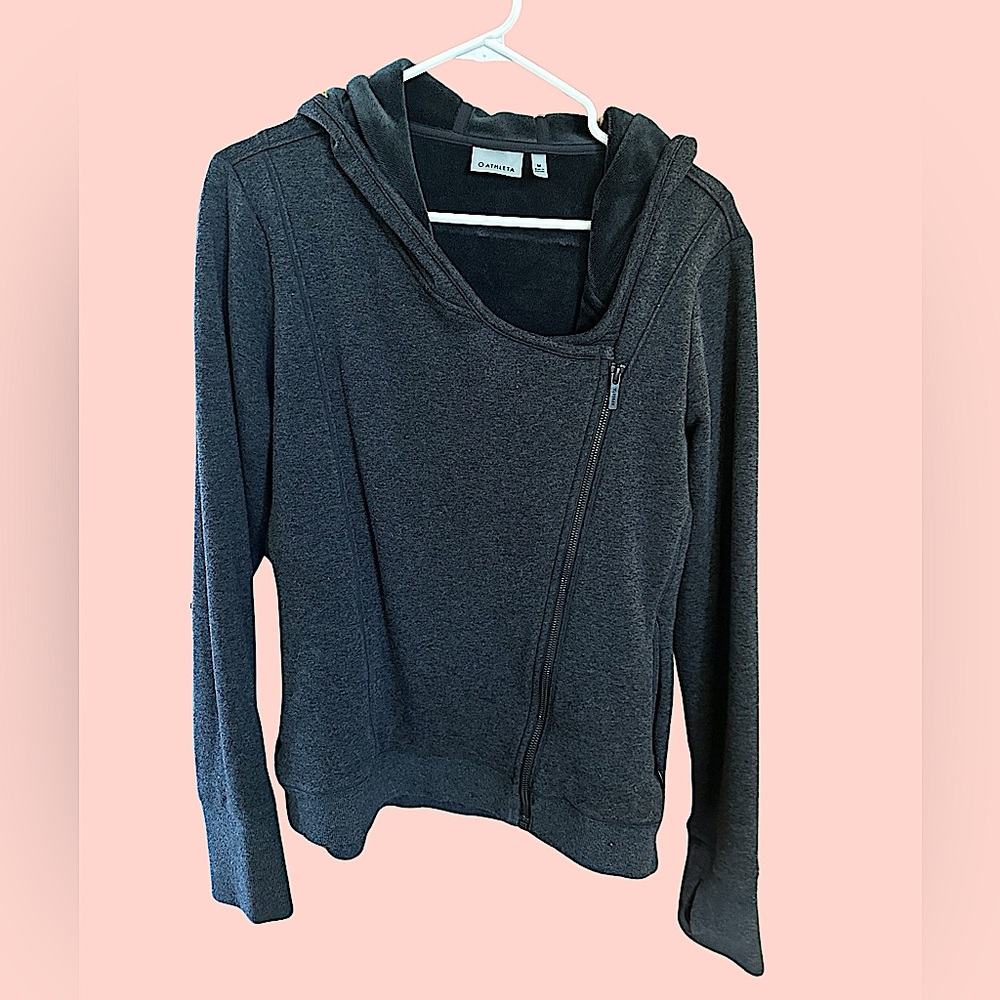Athleta asymmetrical full zip fleece lined hoodie